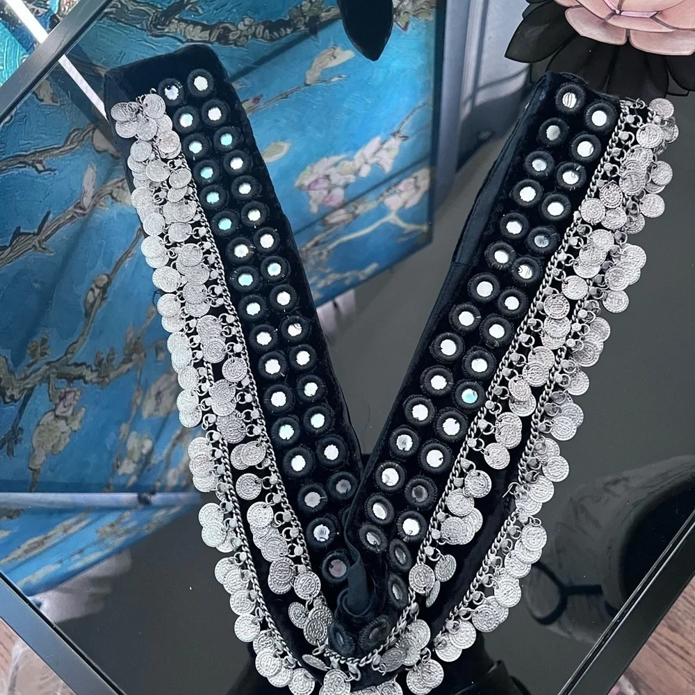 Black and silver belly dancer belt.